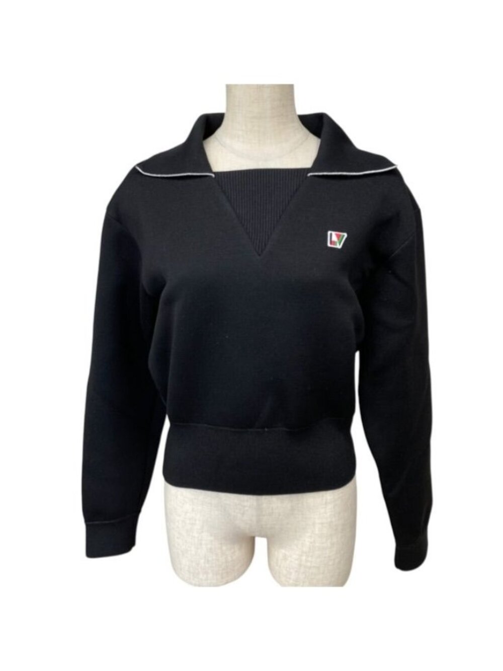Louis Vuitton Knit Sweater LV Logo Silk Black